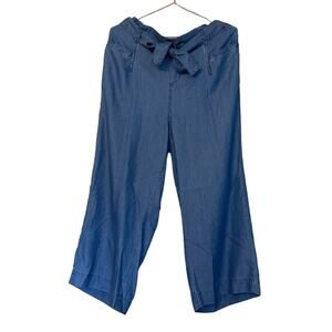 Sharagano Lyocell Chambray Wide Leg Pants - Size Large